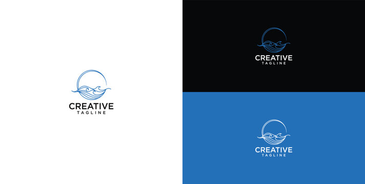 Abstract line art logo design portraying a serene figure within a circular frame, symbolizing comfort, warmth, and contemplation, ideal for modern 