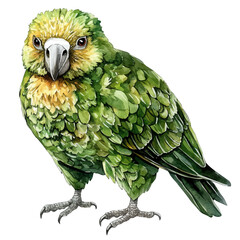 watercolor vector of Kakapo , isolated on a white background. © zentrix