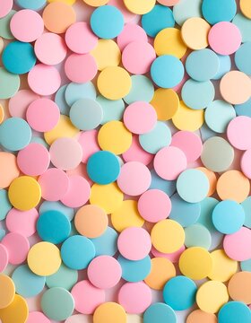 Colorful pastel-hued circles, densely packed