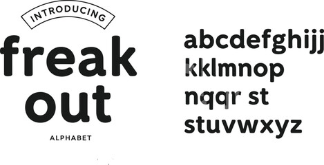 Obraz premium Freak Out Alphabet font collection with playful rounded typeface quirky lowercase letter vector design