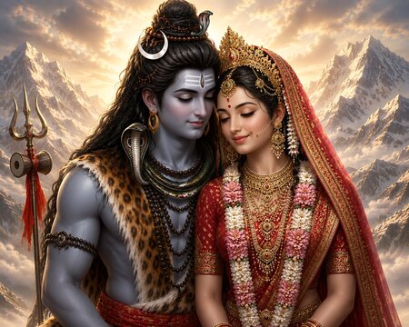 Traditional Mahashivratri Pradosh Vrat Masik Shivratri Nishita Kaal Sital Sasthi puja of Bhagwan Shiv Shankar Bhujang Mahadev Bholenath Mahakal Parvati ShivShakti