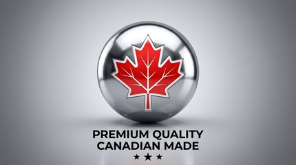 Obraz premium Canadian Made Premium Quality Label with Maple Leaf