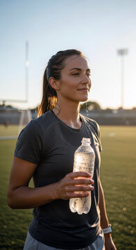 athlete drinking water