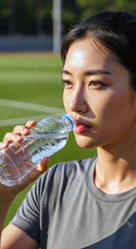athlete drinking water