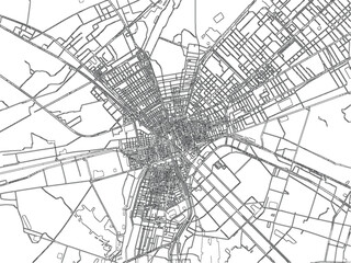 Obraz premium Cairo Egypt City Map Vector Roads Urban Monochrome Line Art Cartography Minimal Downtown Infrastructure Navigation Travel Layout Streets
