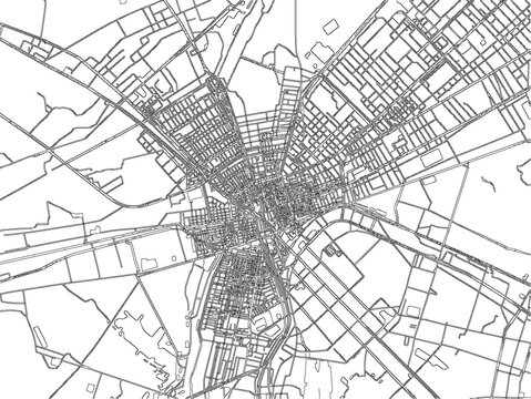 Cairo Egypt City Map Vector Roads Urban Monochrome Line Art Cartography Minimal Downtown Infrastructure Navigation Travel Layout Streets