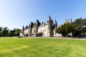 Obraz premium Callendar House, side rear view of a historic mansion located in Falkirk, Scotland