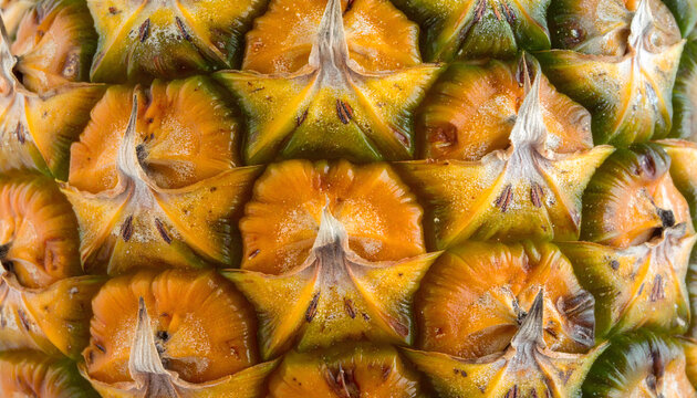 Close up pineapple texture with tropical pattern fresh vibrant exotic fruit natural detail