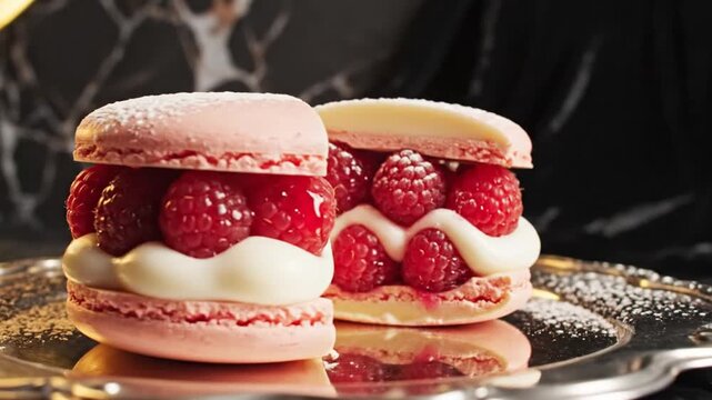 french macaroons on a white plate