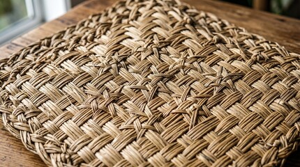 Matariki, Māori weaving, flax mat, Whāriki, texture, macro, craftsmanship, traditional design, pattern, unique perspective, authenticity, range, parakeets, isolated, white background, cutout, PNG, cl