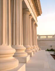 Naklejka premium classical columns on building facade.
