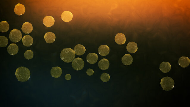 Micrococcus luteus Pathogen Medical Simulation in Microscopic Setting
