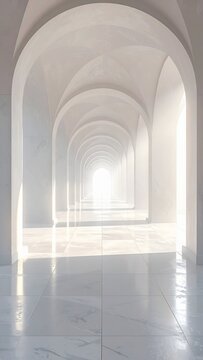 White Minimal Arch Hallway