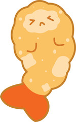 Fototapeta premium Cute Tempura Shrimp Vector Illustration