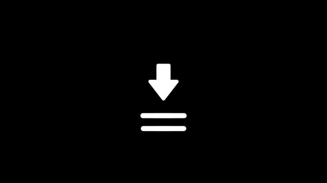 A white download icon featuring a downward-pointing arrow above a horizontal line, representing a file or data download action