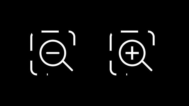 Two magnifying glass icons side by side showing both zoom-in and zoom-out functions together, representing dual zoom control options