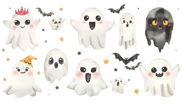 set of halloween ghosts