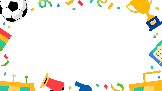 Soccer Trophy Background with Confetti