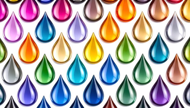 Colorful teardrop shapes arranged in a grid pattern