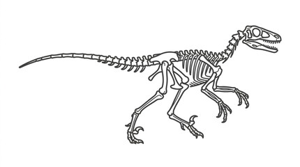 Dinosaur Skeleton Illustration Side View. © Sak