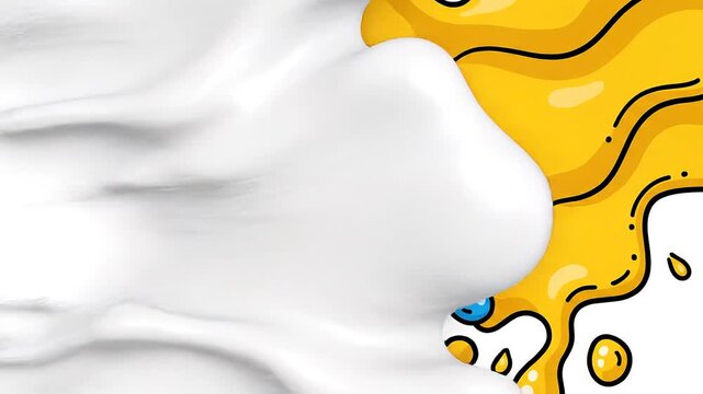 Liquid Transitions in hand drawn cartoon doodle style. Motion Graphics.