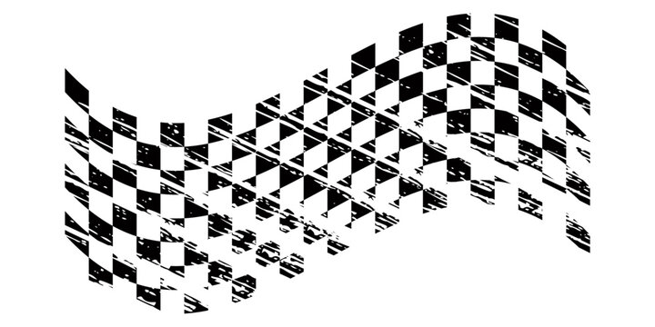 Racing flag grunge design of vector car race sport, auto rally and motocross.