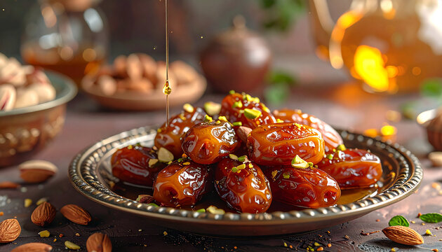 Sweet dates drizzled with honey