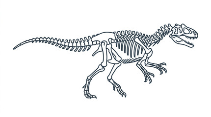 Dinosaur Skeleton Illustration for Paleontology Education. © Supoyo