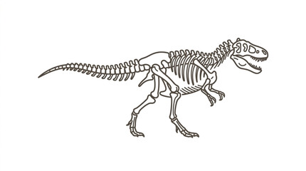 Dinosaur skeleton illustration isolated on white background. © Supoyo