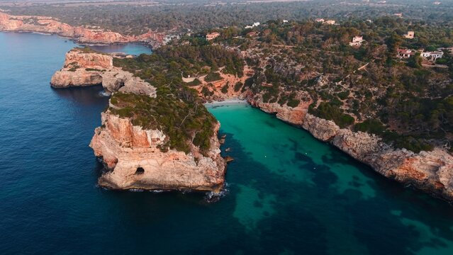Calo des moro cove, mallorca, with turquoise water and rocky coastline