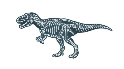 Tyrannosaurus Rex Dinosaur Skeleton Illustration. © Supoyo