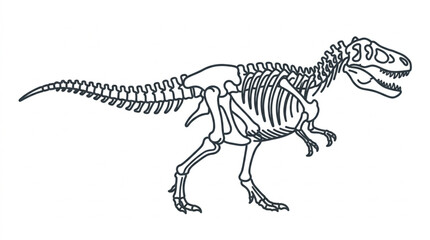Tyrannosaurus Rex Dinosaur Skeleton Illustration. © Supoyo
