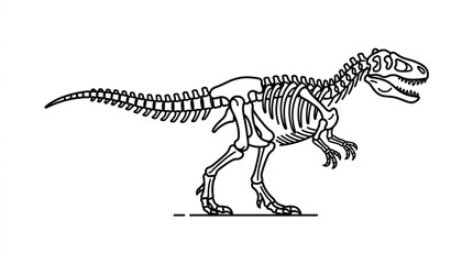 Tyrannosaurus Rex Dinosaur Skeleton Illustration. © Supoyo