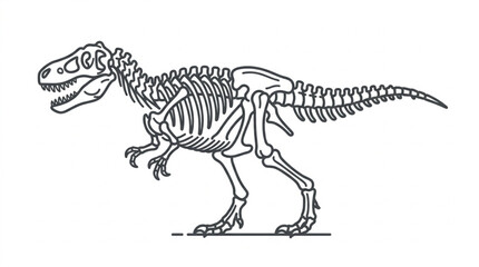 Tyrannosaurus Rex Dinosaur Skeleton Illustration. © Supoyo