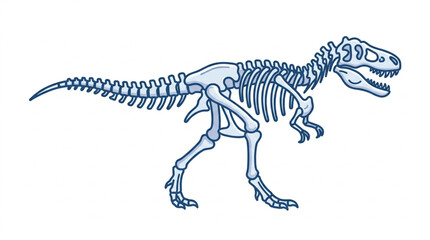 Tyrannosaurus Rex Dinosaur Skeleton Illustration. © Supoyo