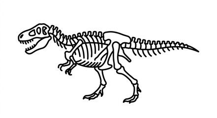 Tyrannosaurus Rex Dinosaur Skeleton Illustration. © Supoyo