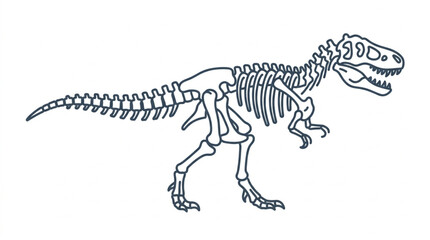 Tyrannosaurus Rex Dinosaur Skeleton Illustration. © Supoyo