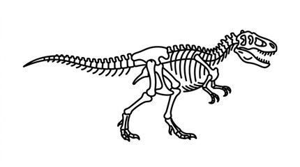 Tyrannosaurus Rex Dinosaur Skeleton Illustration. © Supoyo