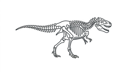 Tyrannosaurus Rex Dinosaur Skeleton Illustration. © Supoyo