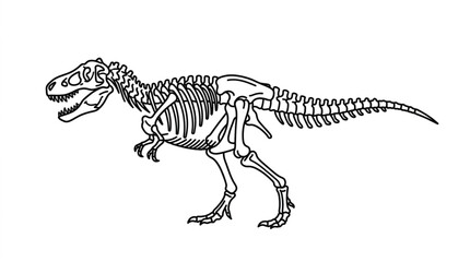 Tyrannosaurus Rex Dinosaur Skeleton Illustration. © Supoyo