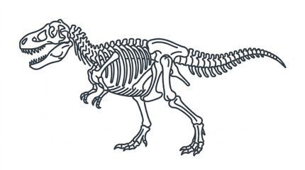 Tyrannosaurus Rex Dinosaur Skeleton Illustration. © Supoyo