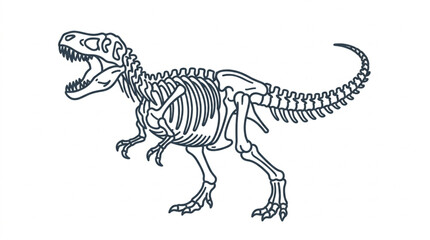Tyrannosaurus Rex Dinosaur Skeleton Illustration. © Supoyo