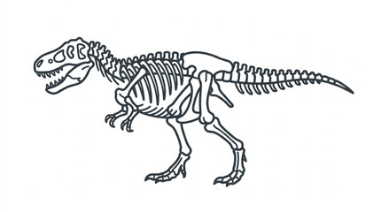 Tyrannosaurus Rex Dinosaur Skeleton Illustration. © Supoyo