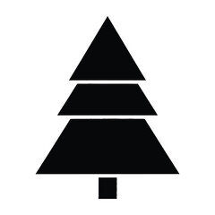 Fototapeta premium Black Christmas tree symbol icon graphic