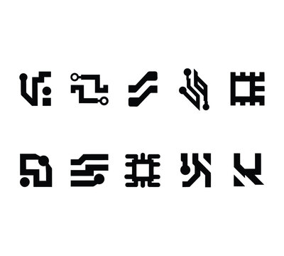 Abstract futuristic alien alphabet and sci fi hieroglyph vector