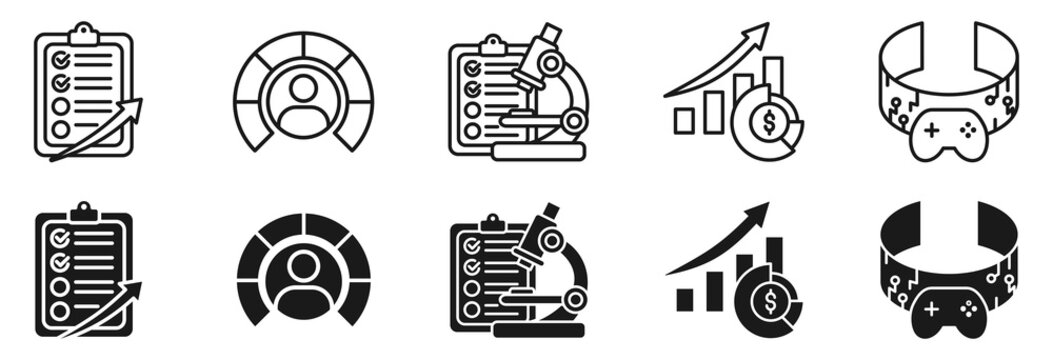 Dmaic icon set. Management and performance symbol