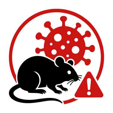 Hantavirus Biohazard Rat Warning with Virus Symbol and Infection Risk Illustration