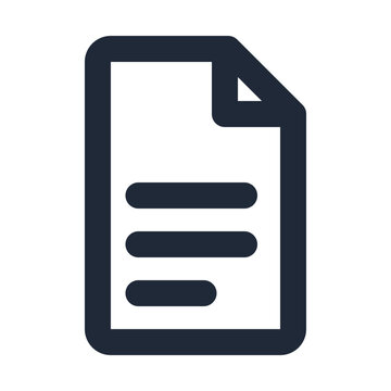 Document line icon, paperwork file report business outline symbol