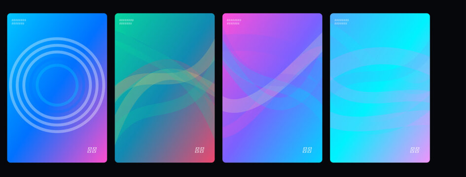 Vibrant abstract gradient patterns displayed on multiple screens