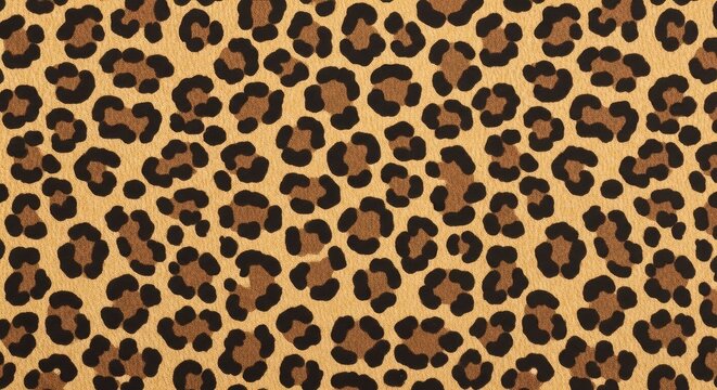 A close-up image displays a repeating pattern of leopard spots on a tan background. The pattern is dense and creates a textured effect, resembling the fur of a leopard.
